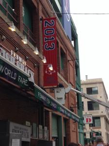 2013 World Series Championship flag is already hanging outside of Fenway (Courtesy Brian Baldeck)